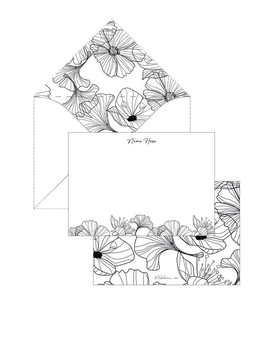Black Line Flower