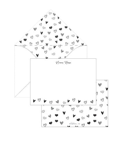 Sketched Hearts - Black