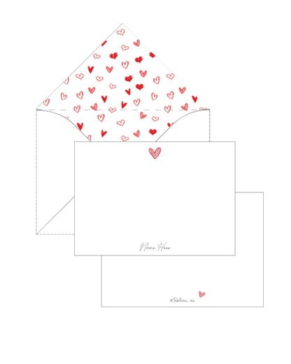 Sketched Hearts - Red