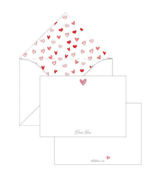 Sketched Hearts - Red