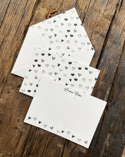 Sketched Hearts - Black